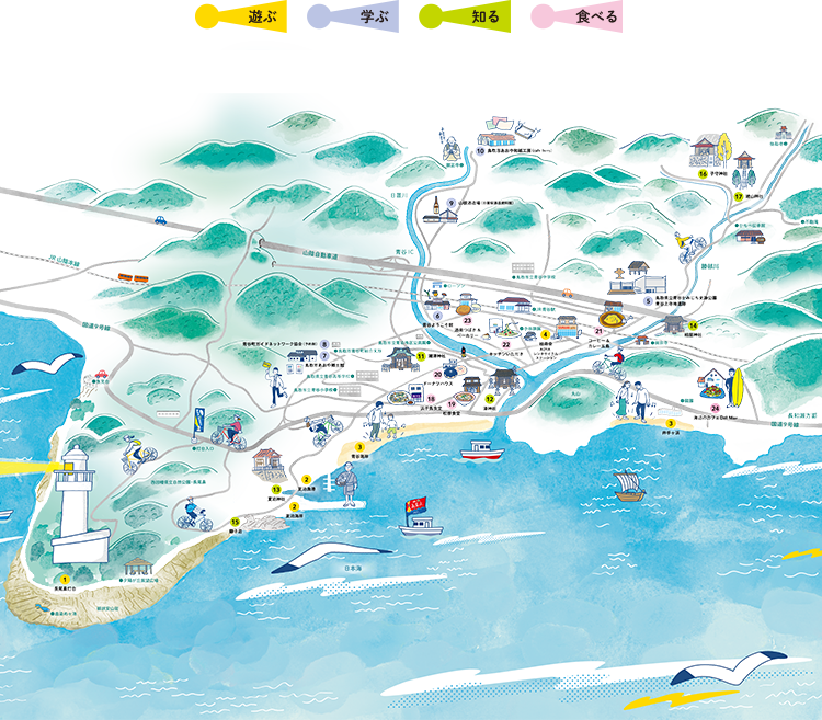 海と灯台のまち青谷おすすめスポットマップ